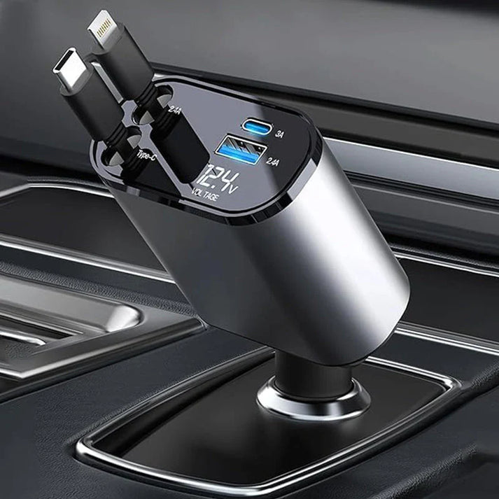 4 IN 1 Retractable Car Charger