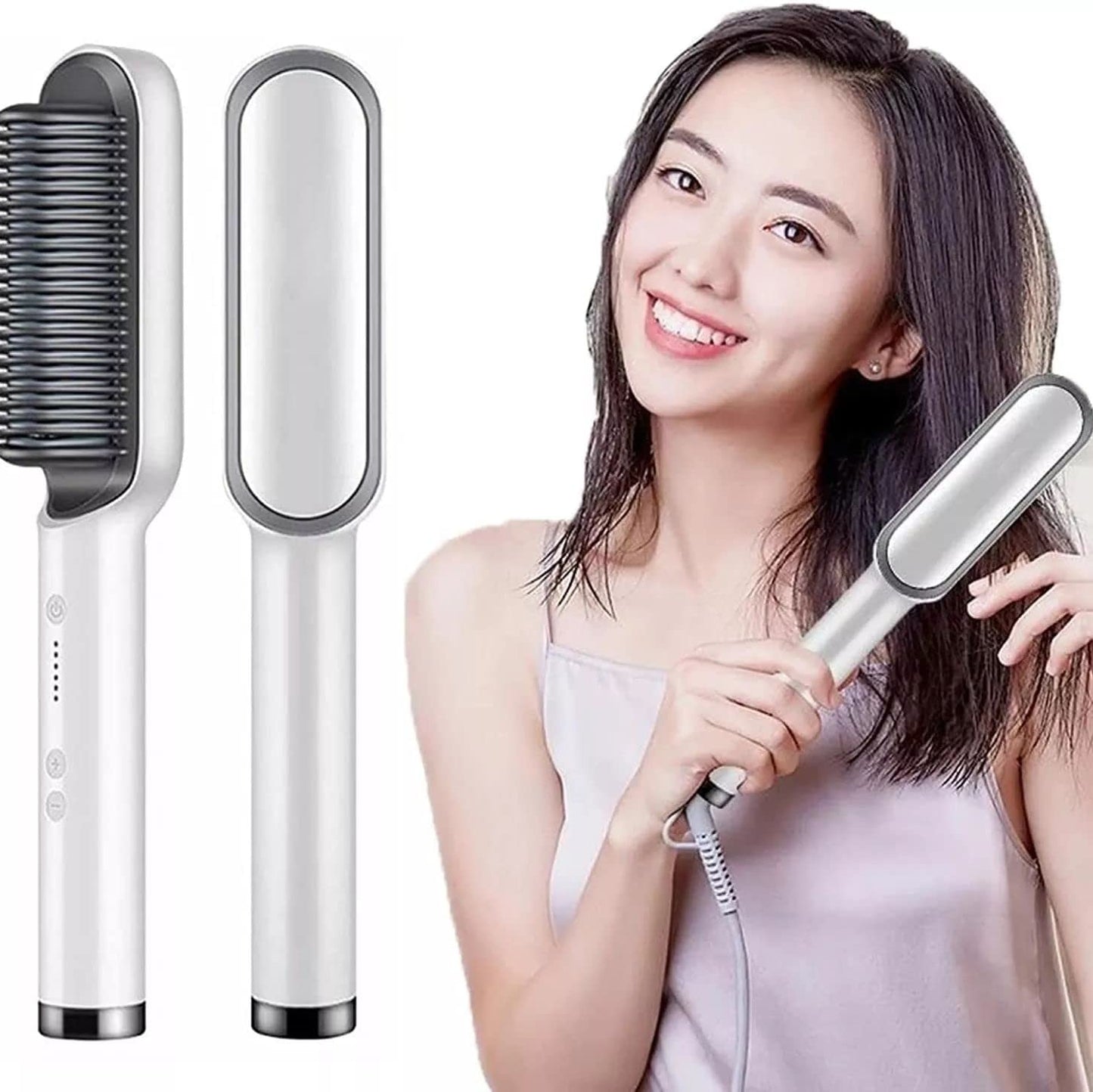 GlamGlide | Hair Straightener Comb Brush For Men & Women